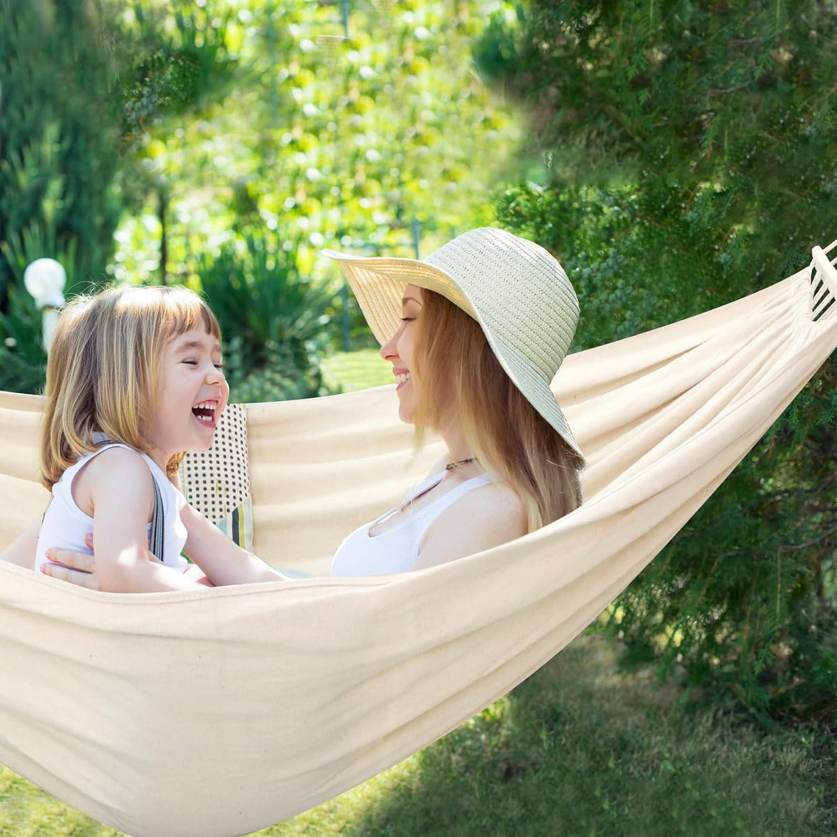 Chihee Cotton Hammock 8.9x4.9ft Holds Up to 660lbs Prevents Side-Tipping