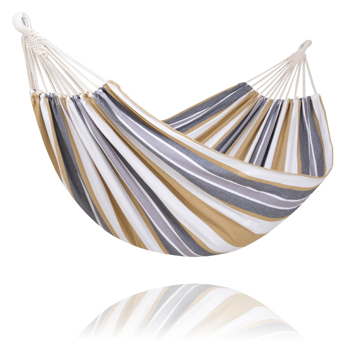 SUNCREAT Hammocks for Outside 2 Person Heavy Duty, Dark Gray with Tassels