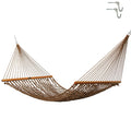 Original Pawleys Island Single Oatmeal DuraCord Rope Hammock – 12 ft. x 50 in., 1-Person, 450 lb Capacity, Oak Spreader Bar, Zinc-Plated Hardware, Handcrafted in the USA