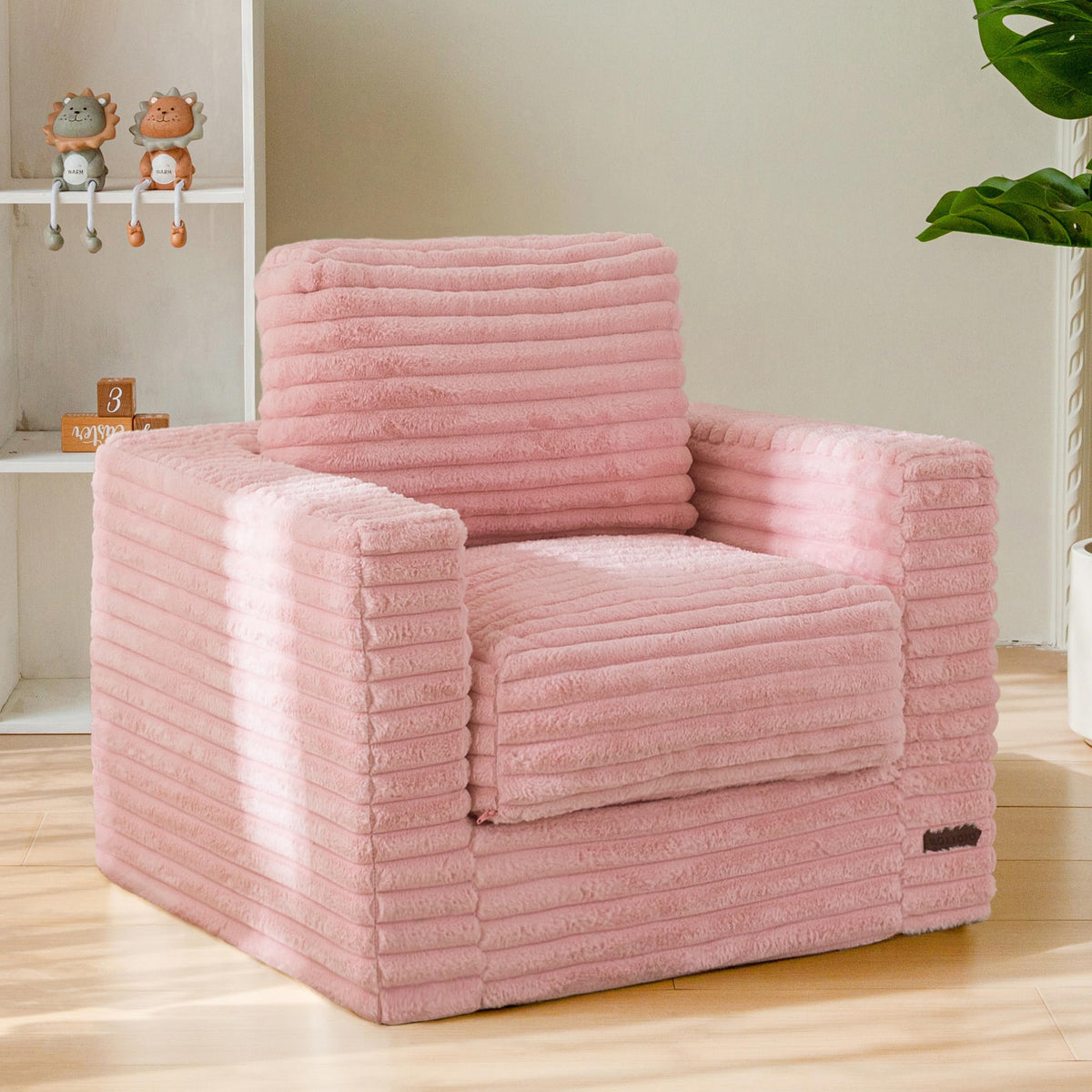 MAXYOYO Kids Bean Bag Chair, Comfy Upholstered Bean Bag Sofa with Filler