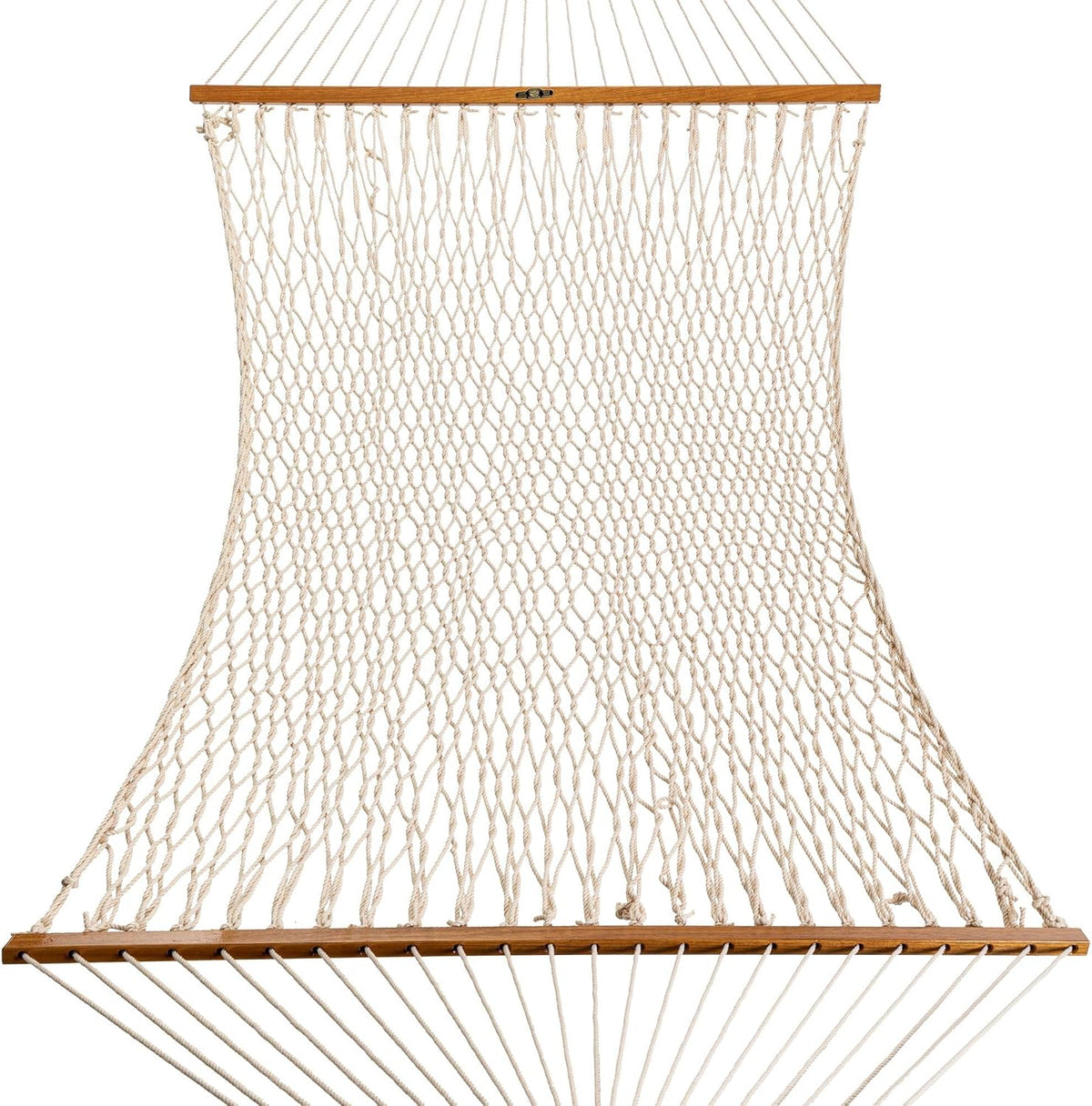 Original Pawleys Island Deluxe Oatmeal DuraCord Rope Hammock – 13 ft. x 60 in., 2-Person, 450 lb Capacity, Oak Spreader Bar, Zinc-Plated Hardware, Handcrafted in the USA