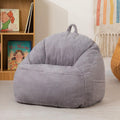ALIMORDEN Kids Bean Bag Chair, Grey Plush Bean Bag Sofa with Filler, Cozy & Adorable Seating for Children's Bedroom/Playroom