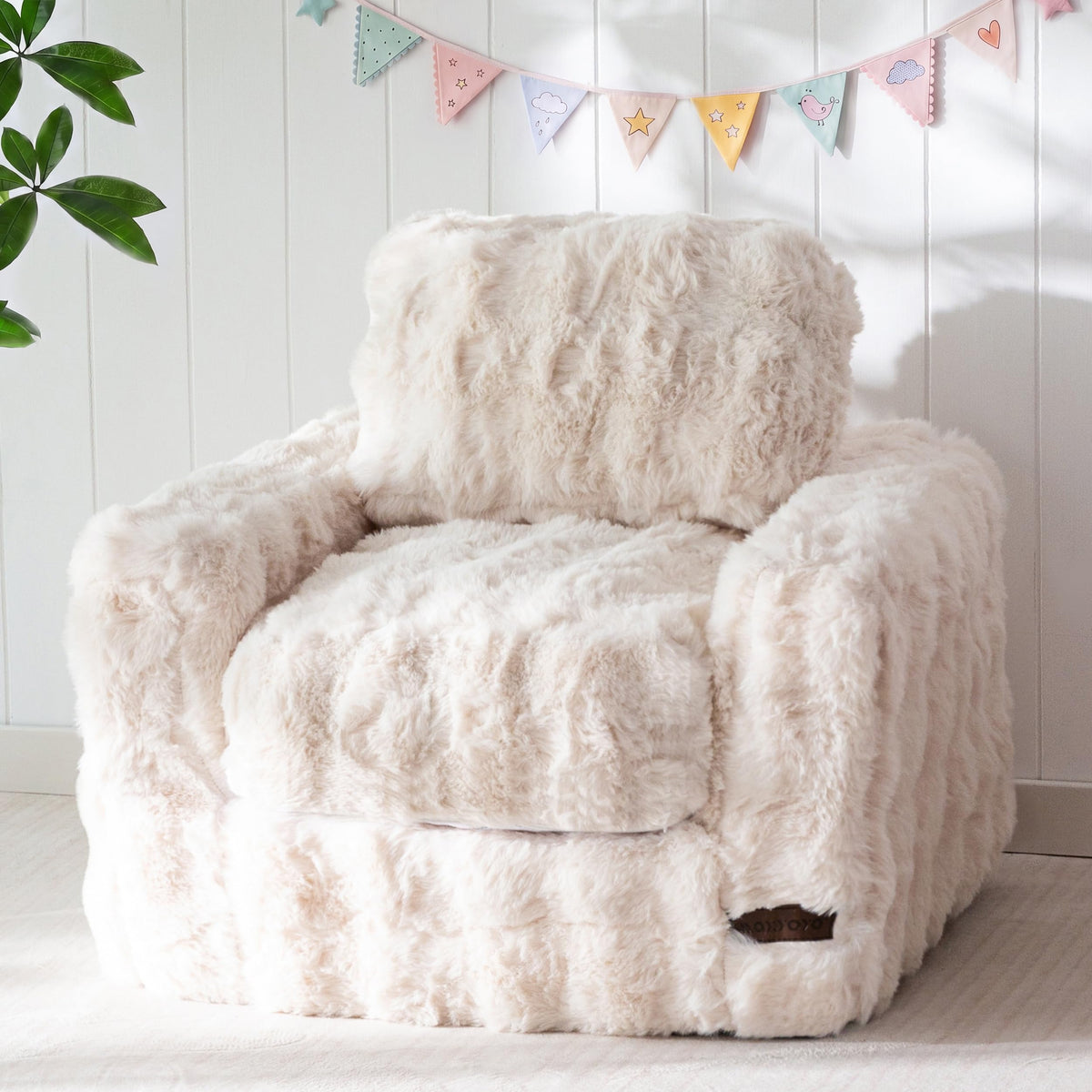 MAXYOYO Kids Bean Bag Chair, Comfy Upholstered Bean Bag Sofa with Filler