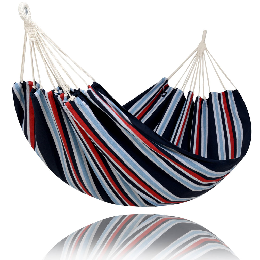 SUNCREAT Outdoor Double Hammock, Portable Tree Colorful Hammock, Colorful Stripes