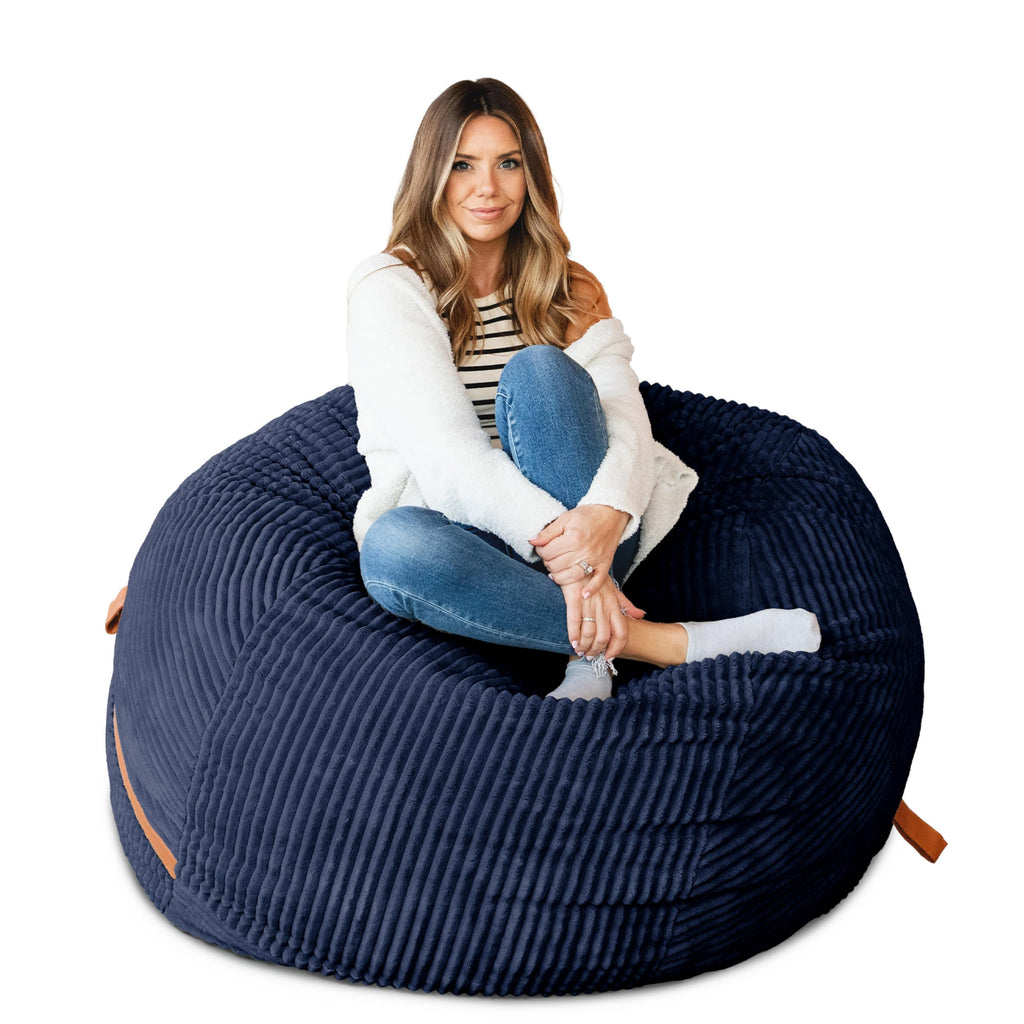 Big Joe Turnabout 3-in-1 Convertible Kids Bean Bag Chair, Midnight Blue