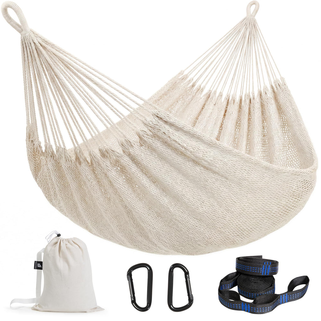 SUNCREAT Hammocks Backyard Rope Hammock, Brown