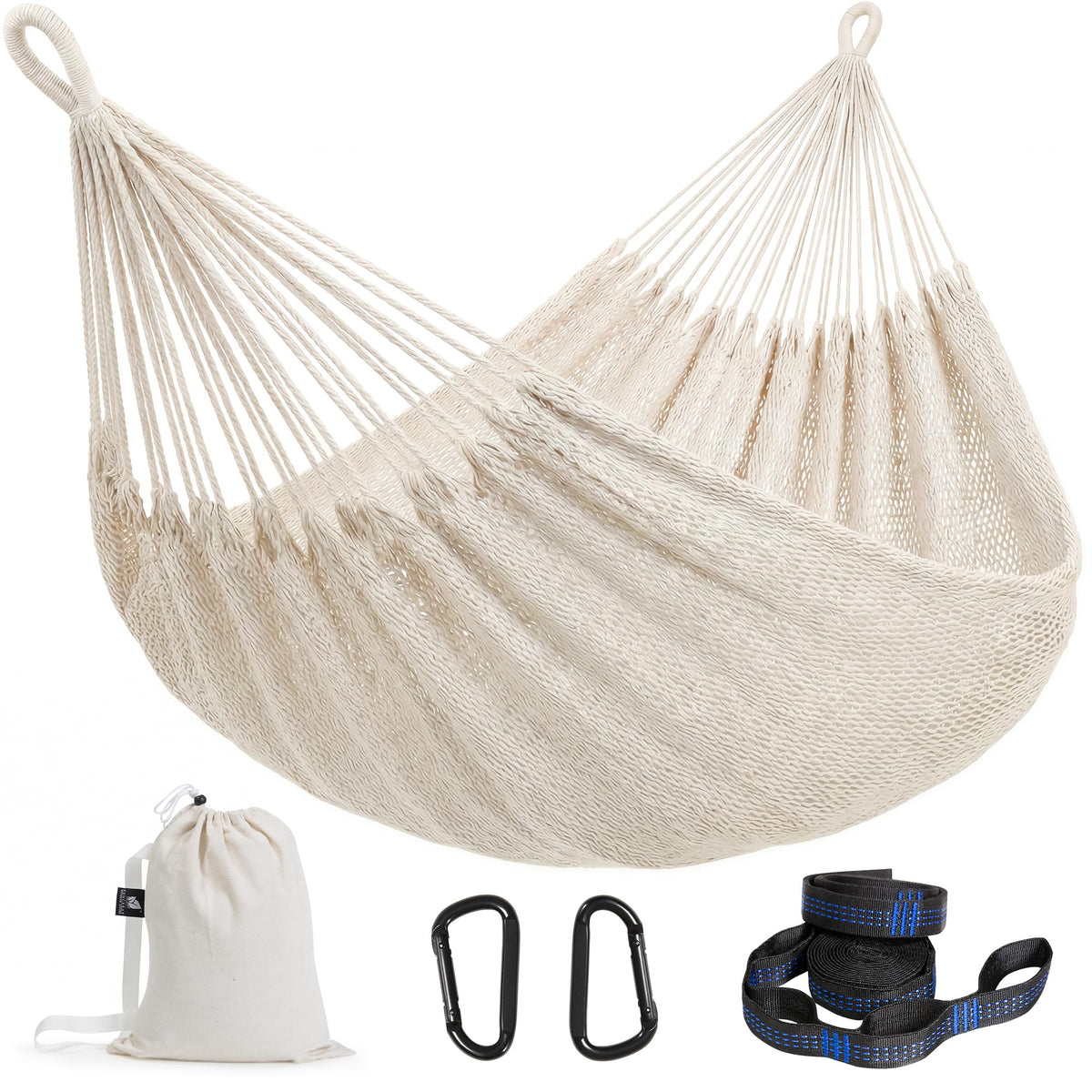 SUNCREAT Hammocks Backyard Rope Hammock, Brown