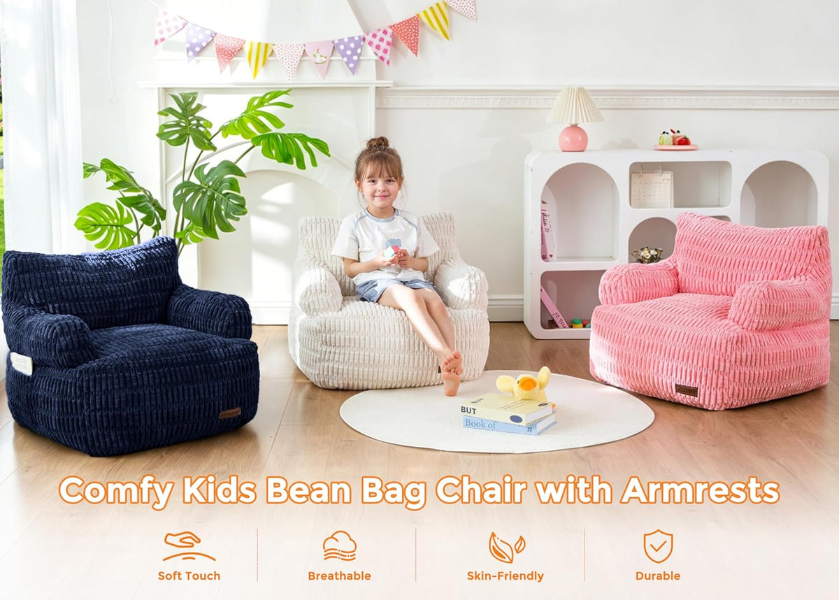 MAXYOYO Kids Bean Bag Chair, Comfy Bean Bag Sofa with Filler