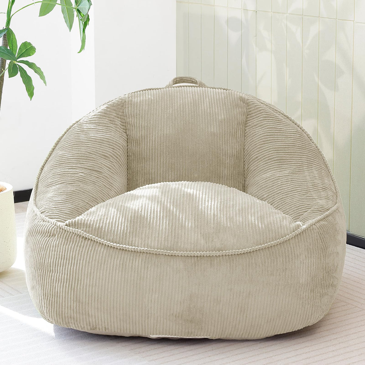 Bean Bag Chair, Cozy Fluffy Beanbag Chairs with Filler for Teens and Kids, Floor Lazy Sofa for Living Room Gaming & Reading (S-Darkgrey)