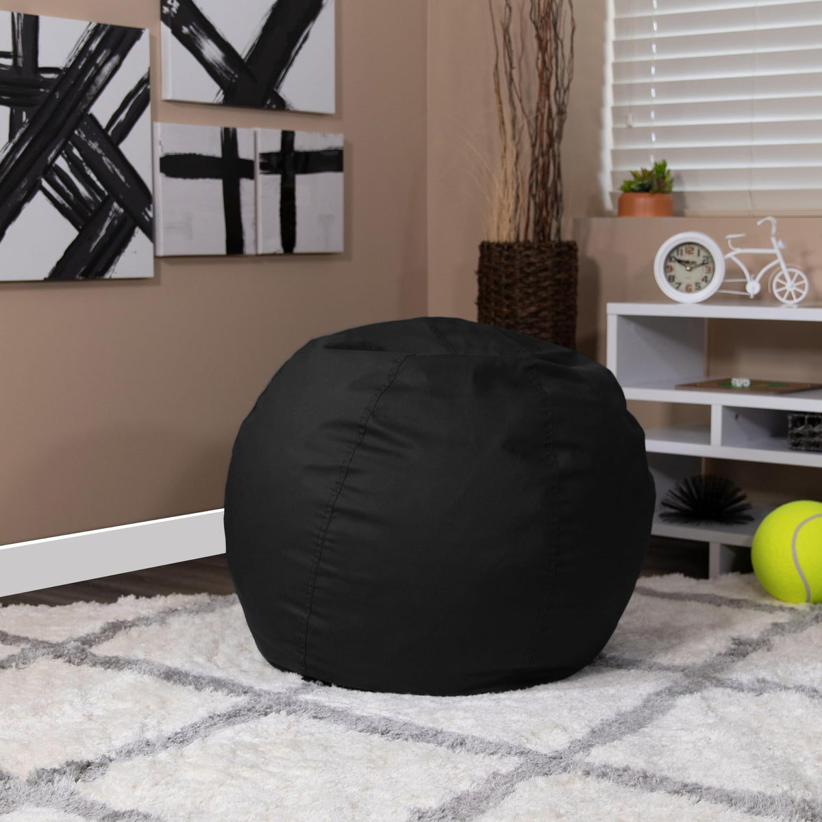 BizChair Small Lavender Dot Refillable Bean Bag Chair for Kids and Teens