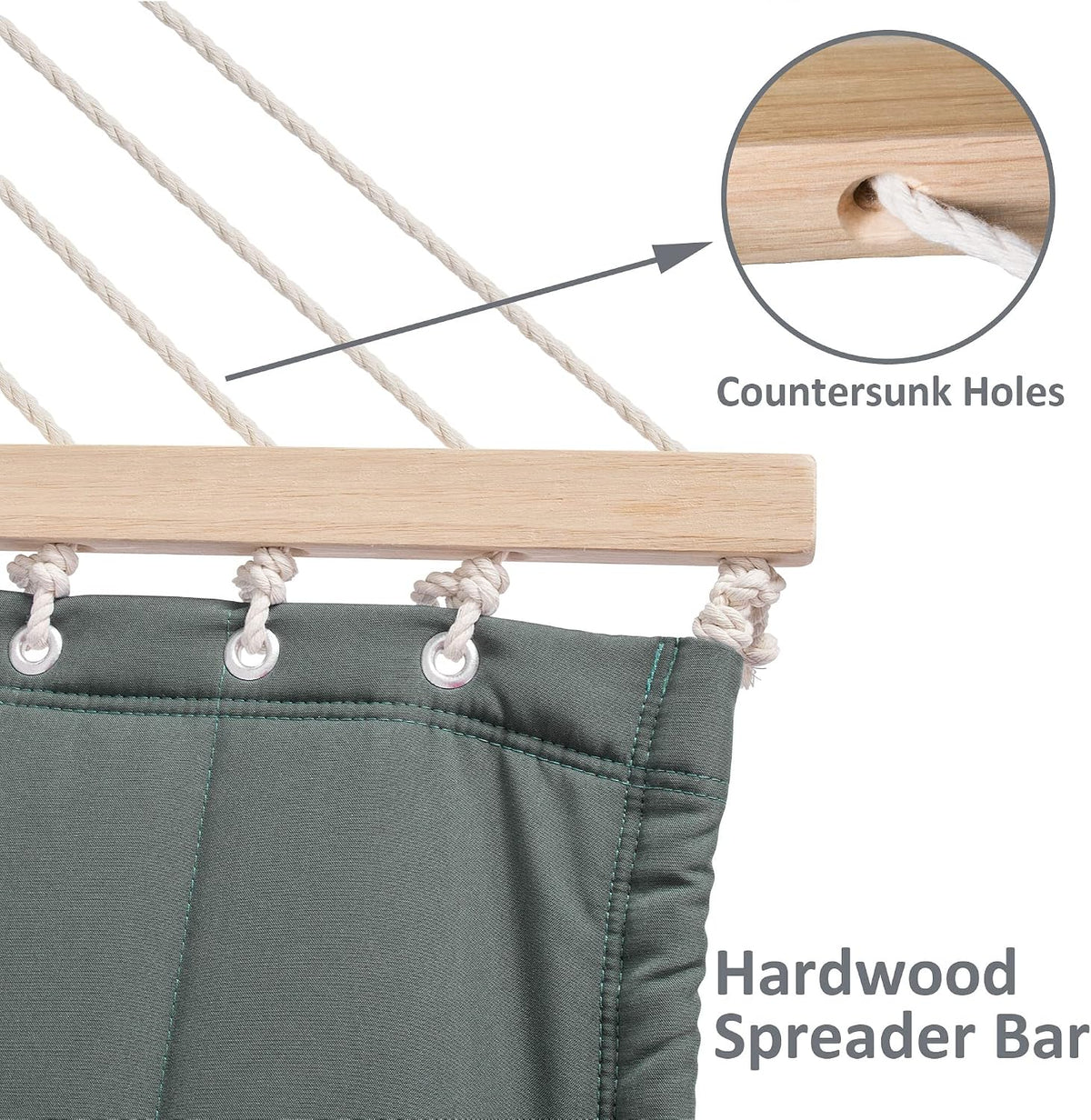 SUNCREAT Extra Large Outdoor Portable Hammock, Gray Green