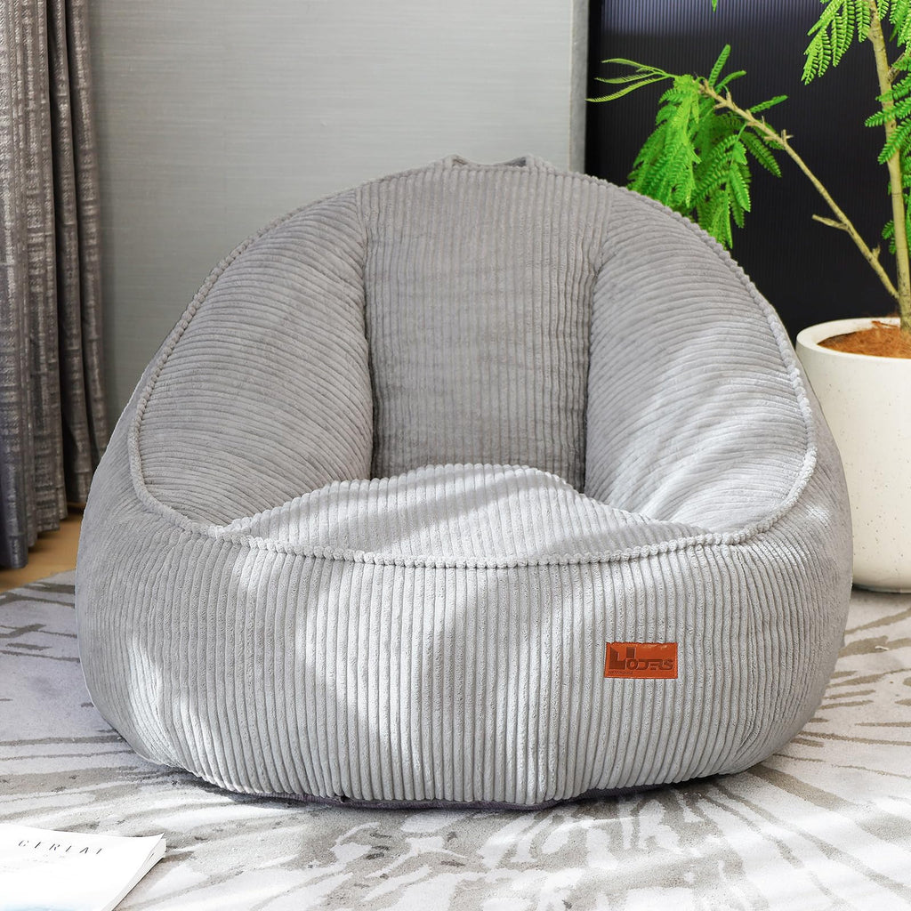 Bean Bag Chair, Cozy Fluffy Beanbag Chairs with Filler for Teens and Kids, Floor Lazy Sofa for Living Room Gaming & Reading (S-Darkgrey)