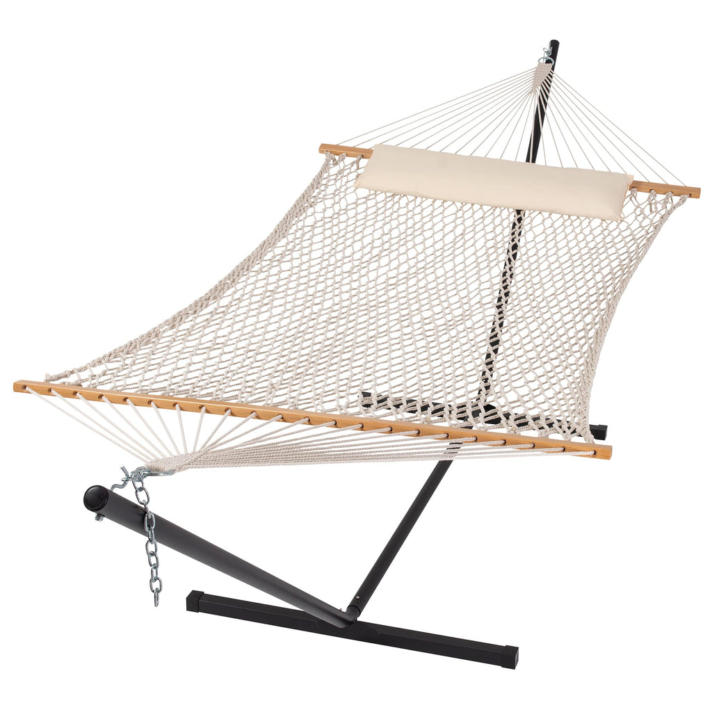 SUNCREAT Double Outdoor Hammock with Stand, Carrying Bag, Dark Gray