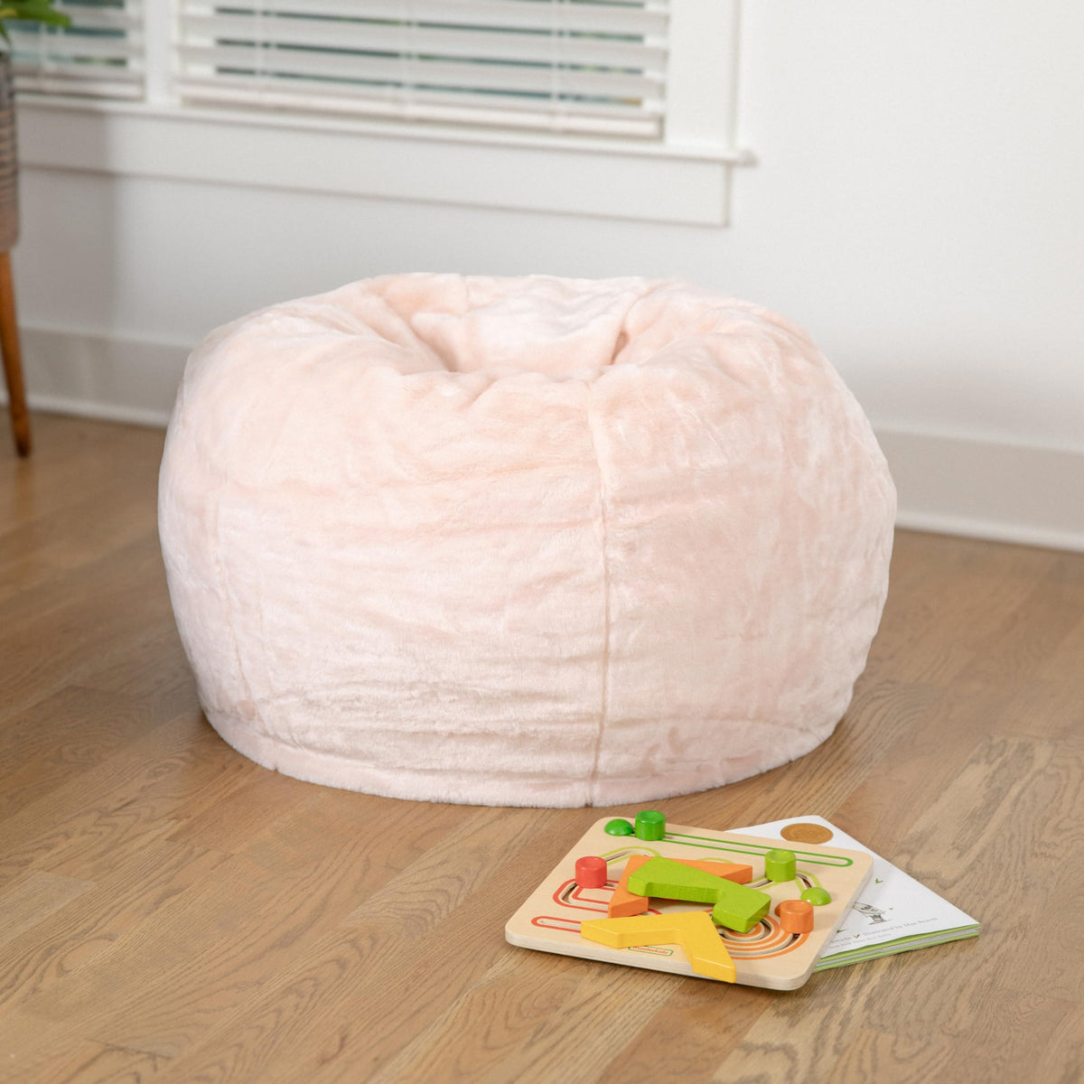 BizChair Small Lavender Dot Refillable Bean Bag Chair for Kids and Teens