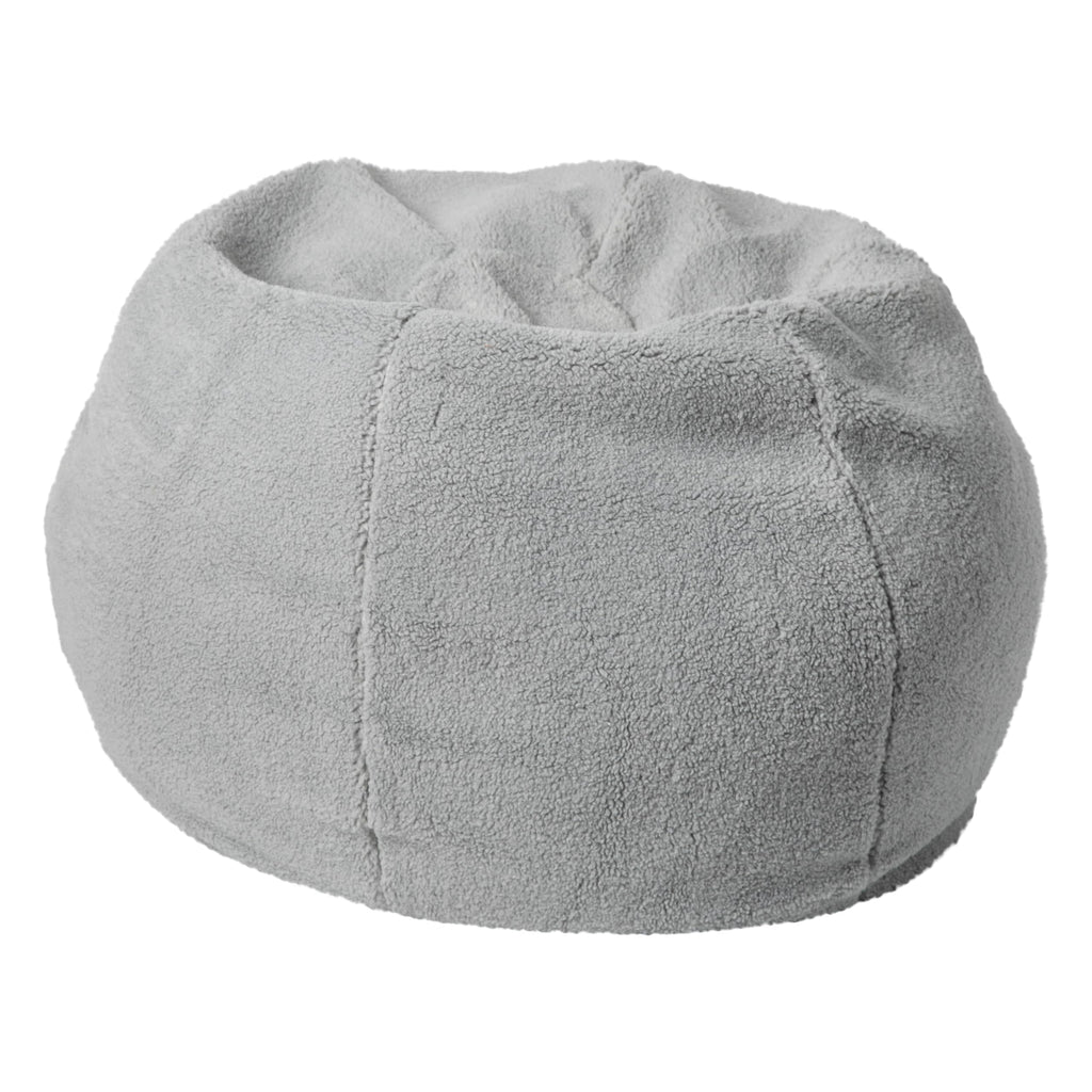 Flash Furniture Faux Sherpa Small Refillable Bean Bag Chair, Natural
