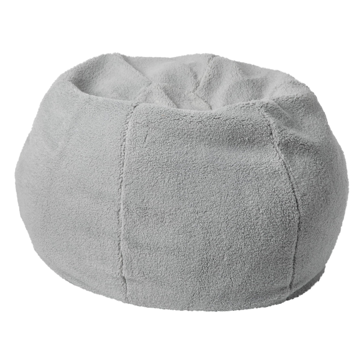 Flash Furniture Faux Sherpa Small Refillable Bean Bag Chair, Natural