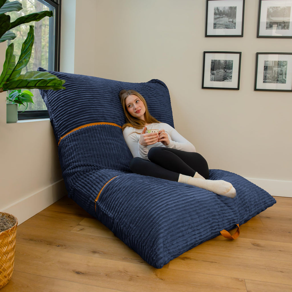 Big Joe Turnabout 3-in-1 Convertible Kids Bean Bag Chair, Midnight Blue