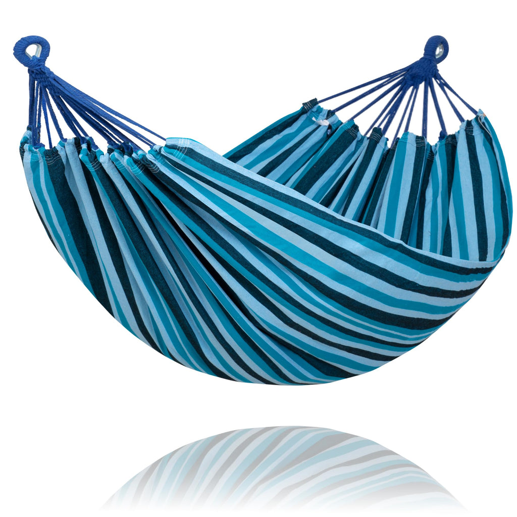 SUNCREAT Long Replacement Hammock Two Person for Stand, Blue White Stripes