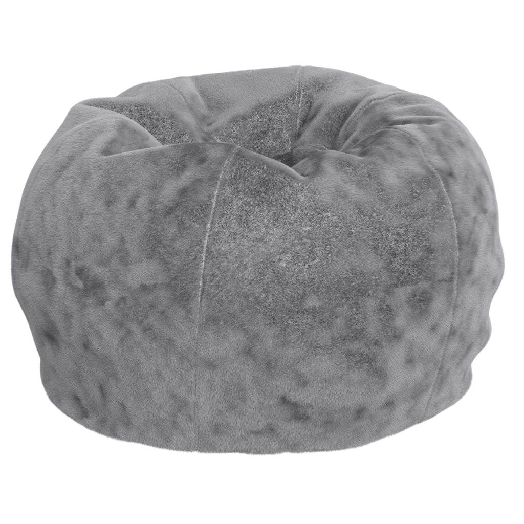 Flash Furniture Faux Sherpa Small Refillable Bean Bag Chair, Natural