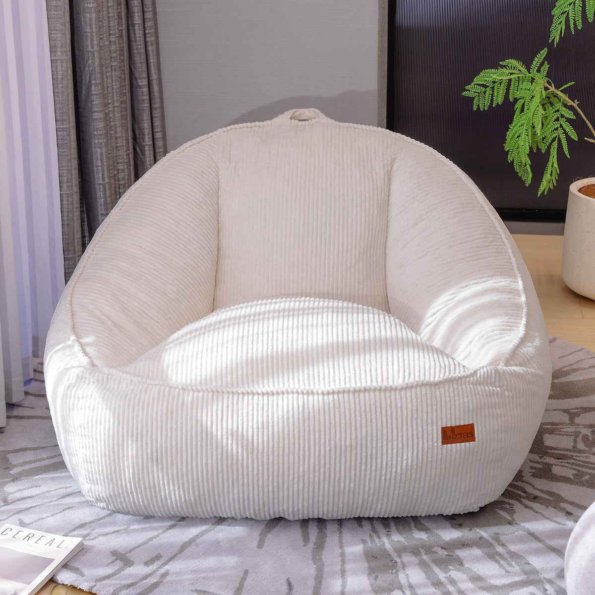 Bean Bag Chair, Cozy Fluffy Beanbag Chairs with Filler for Teens and Kids, Floor Lazy Sofa for Living Room Gaming & Reading (S-Darkgrey)