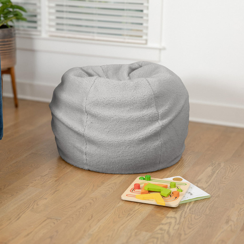 BizChair Small Lavender Dot Refillable Bean Bag Chair for Kids and Teens