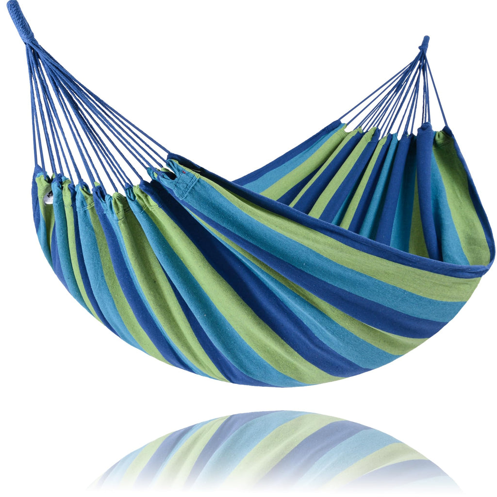 SUNCREAT Long Replacement Hammock Two Person for Stand, Blue White Stripes