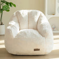 MAXYOYO Kids Bean Bag Chair, Comfy Bean Bag Sofa with Back Support, Faux Fur Cute Chair for Boys and Girls, Stuffed Floor Sofa for Nursery, Bedroom, Pink