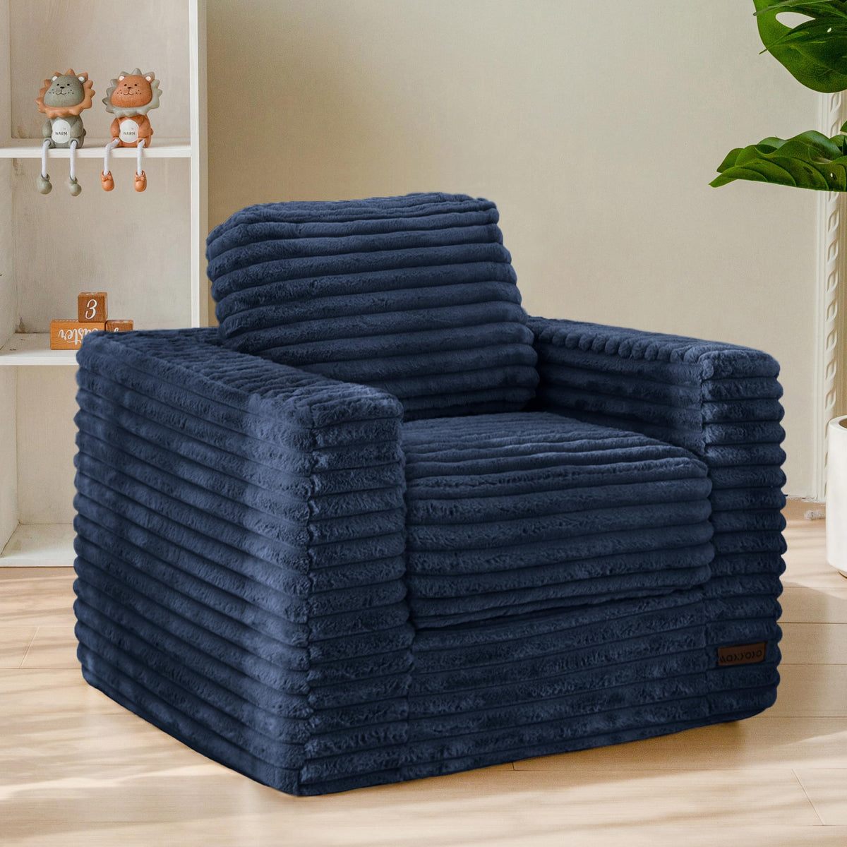 MAXYOYO Kids Bean Bag Chair, Comfy Upholstered Bean Bag Sofa with Filler