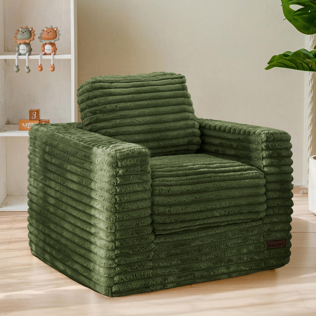 MAXYOYO Kids Bean Bag Chair, Comfy Upholstered Bean Bag Sofa with Filler