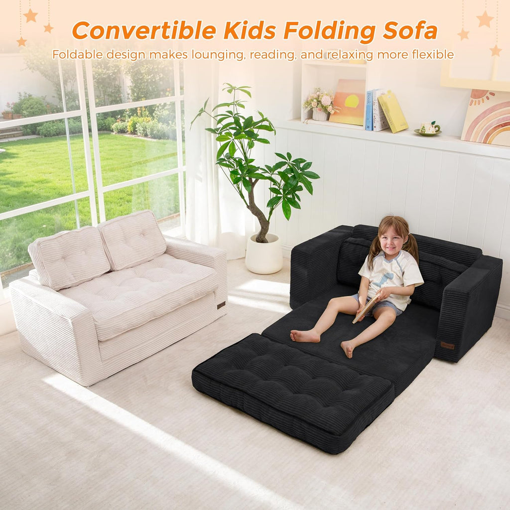 MAXYOYO Convertible Sofa Bed for Boys and Girls, Floor Kids Bean Bag Chair