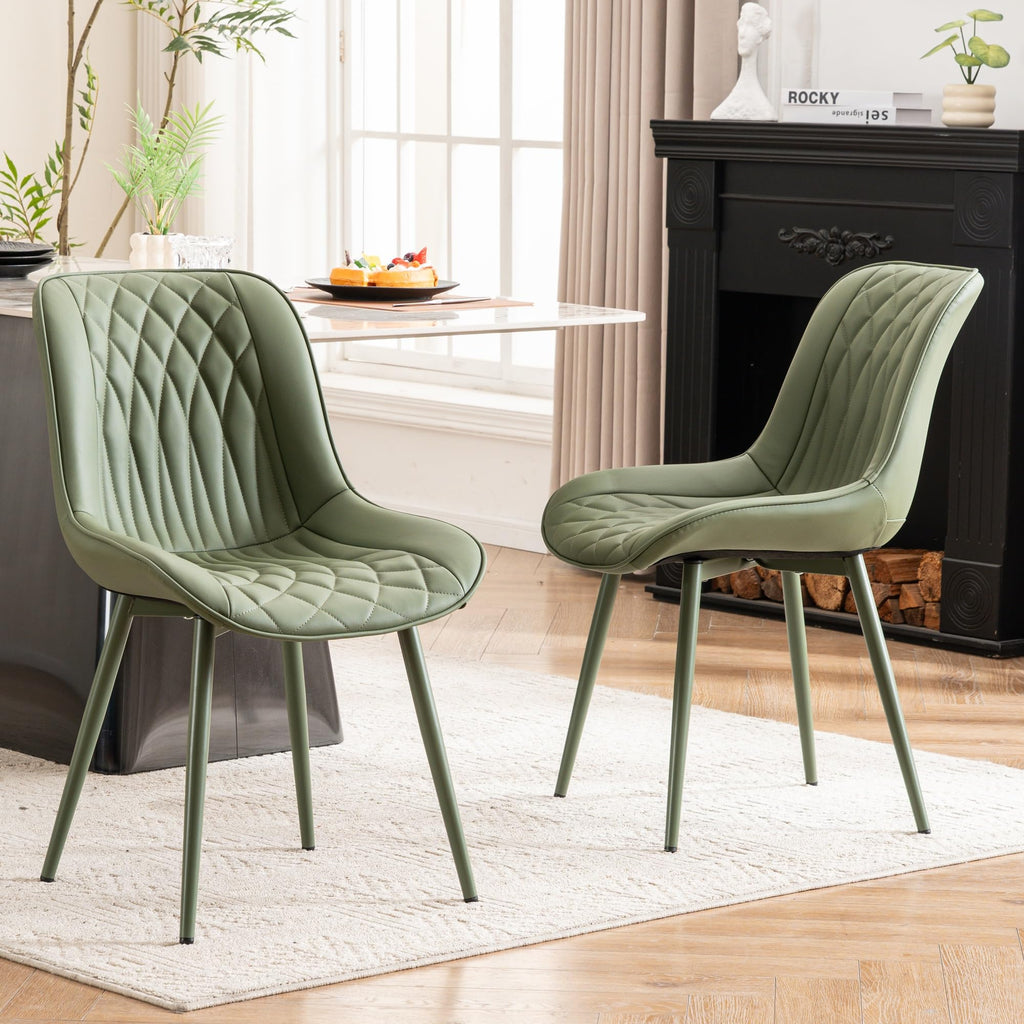 YOUNIKE Dining Chairs Set of 2 Kitchen & Dining Room Chairs Modern Green