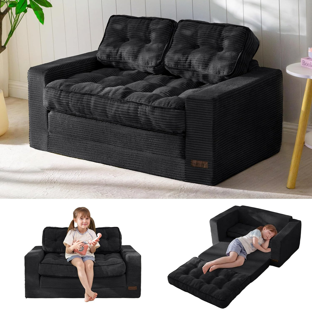 MAXYOYO Convertible Sofa Bed for Boys and Girls, Floor Kids Bean Bag Chair