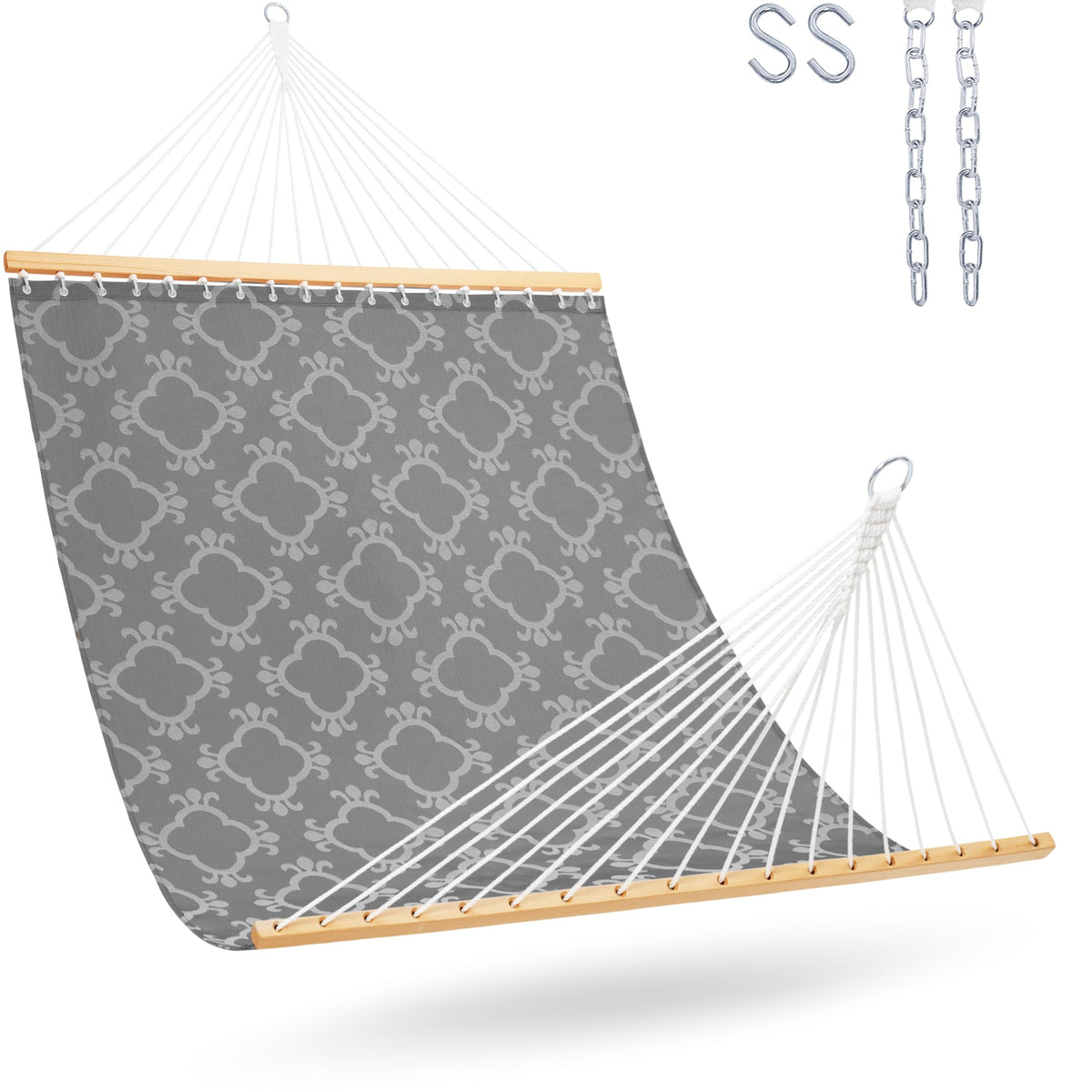 Lazy Daze Double Textliene Quick Dry Hammock with Spreader Bar for Outdoor