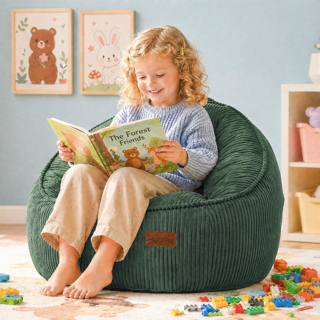 Bean Bag Chair, Cozy Fluffy Beanbag Chairs with Filler for Teens and Kids, Floor Lazy Sofa for Living Room Gaming & Reading (S-Darkgrey)