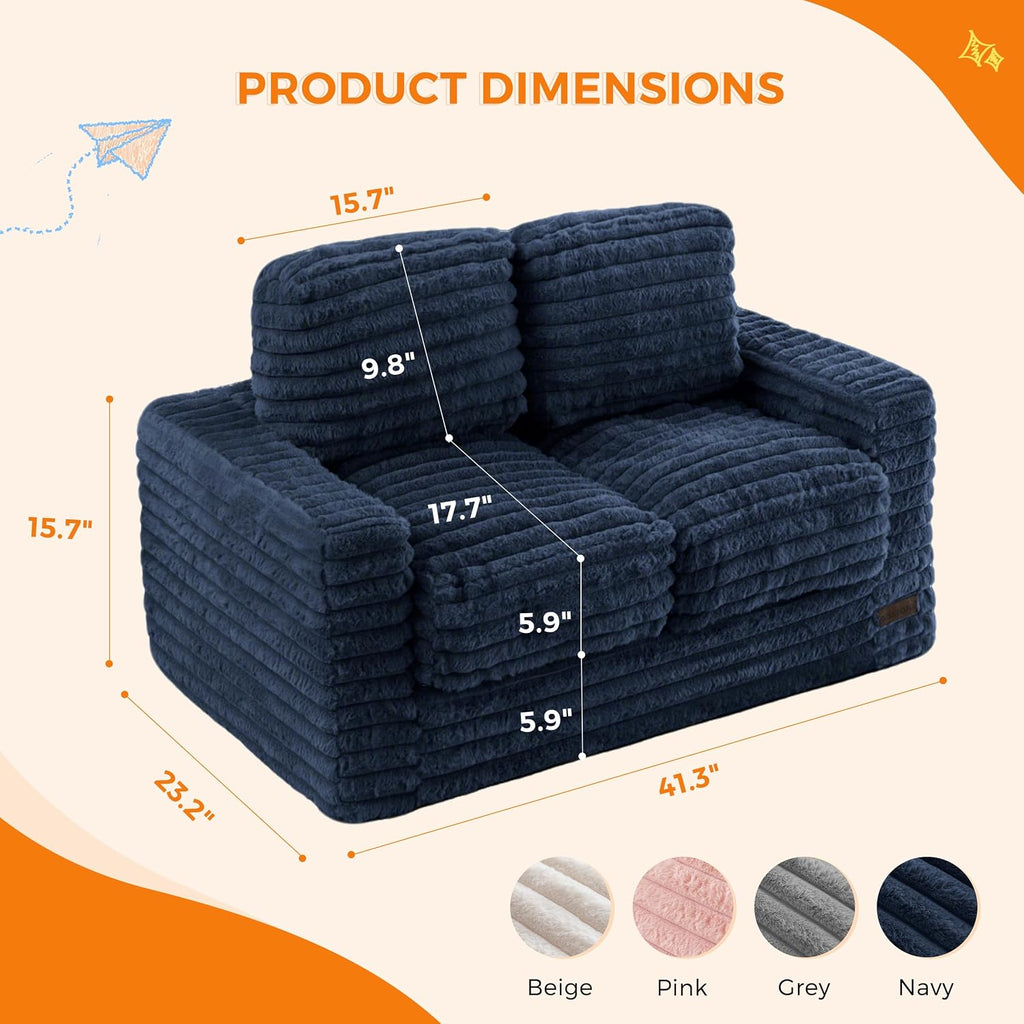 MAXYOYO Kids Bean Bag Chair, Comfy Upholstered Bean Bag Sofa with Filler
