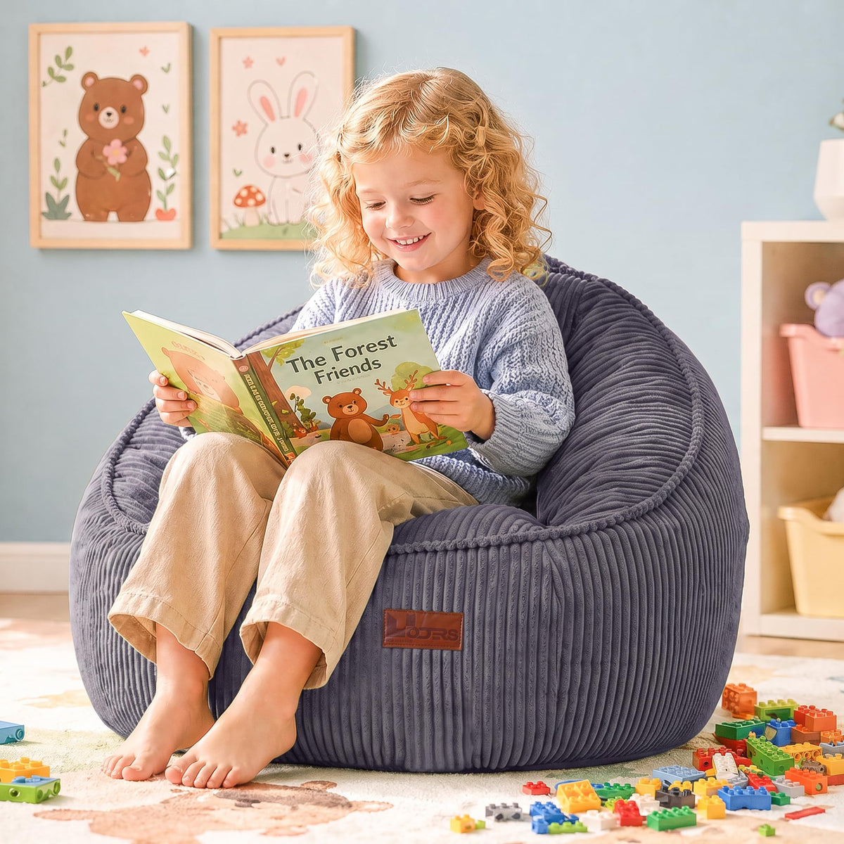 Bean Bag Chair, Cozy Fluffy Beanbag Chairs with Filler for Teens and Kids, Floor Lazy Sofa for Living Room Gaming & Reading (S-Darkgrey)