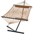 GAFETE 2 Person Rope Hammock with Stand for Outside, 12 Ft, 475 lb Capacity