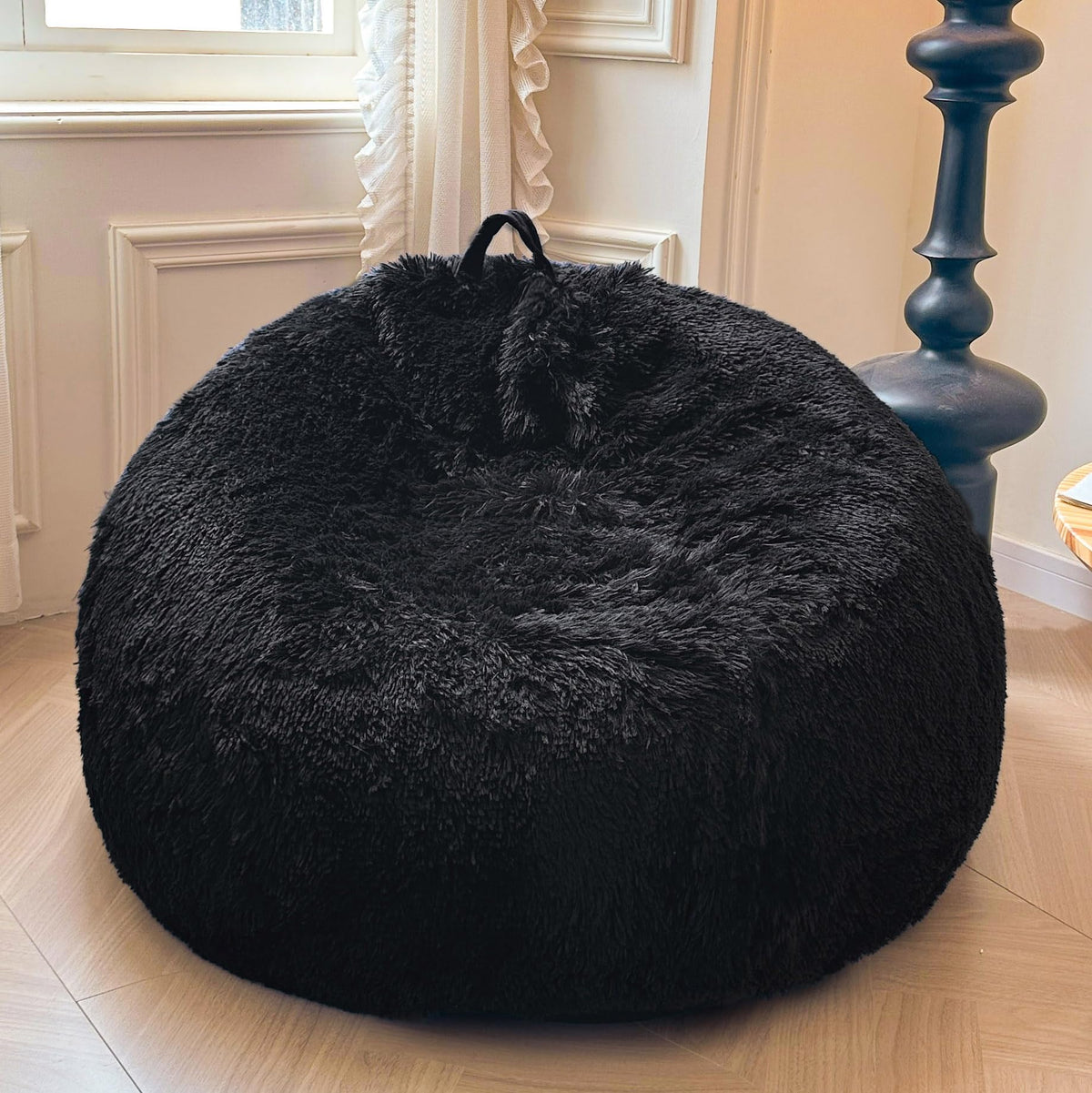 XeGe Kids Fluffy Faux Fur Bean Bag Chair Cover(No Filler), Rainbow