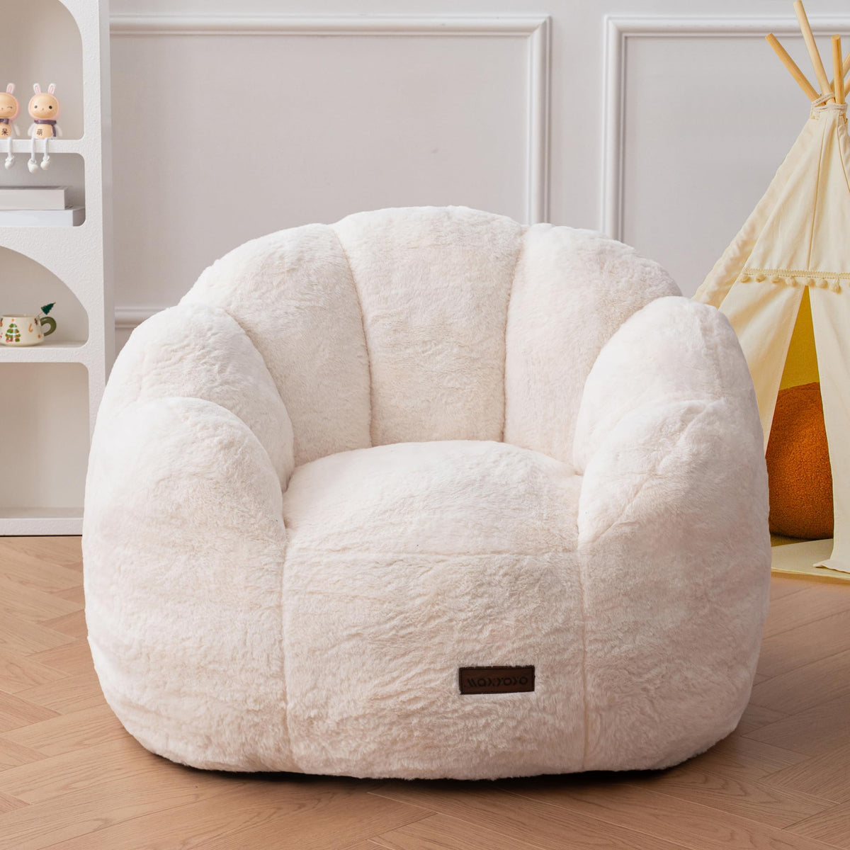 MAXYOYO Kids Bean Bag Chair, Floral Shaped Bean Bag Sofa, Pink