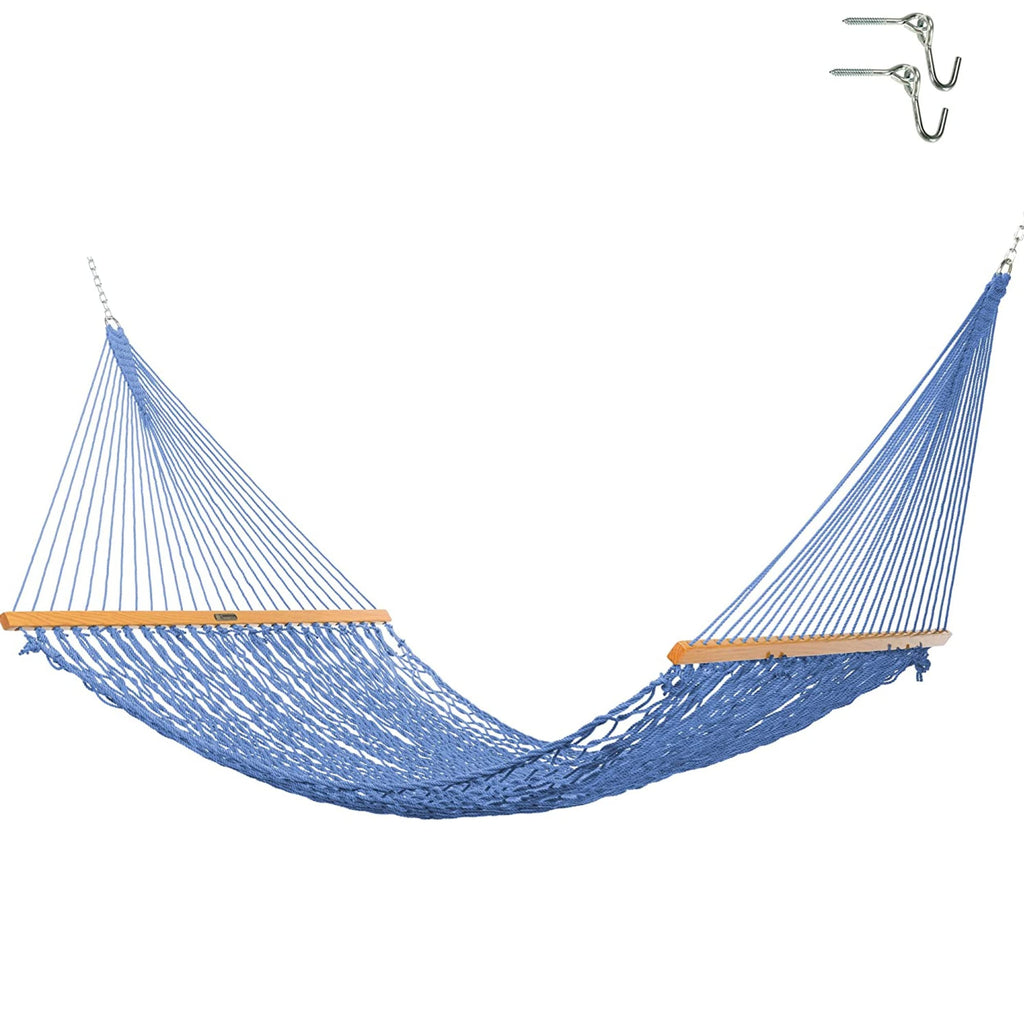 Original Pawleys Island Deluxe Oatmeal DuraCord Rope Hammock – 13 ft. x 65 in, 2-Person, 450 lb Capacity, Oak Spreader Bar, Zinc-Plated Hardware, Handcrafted in the USA
