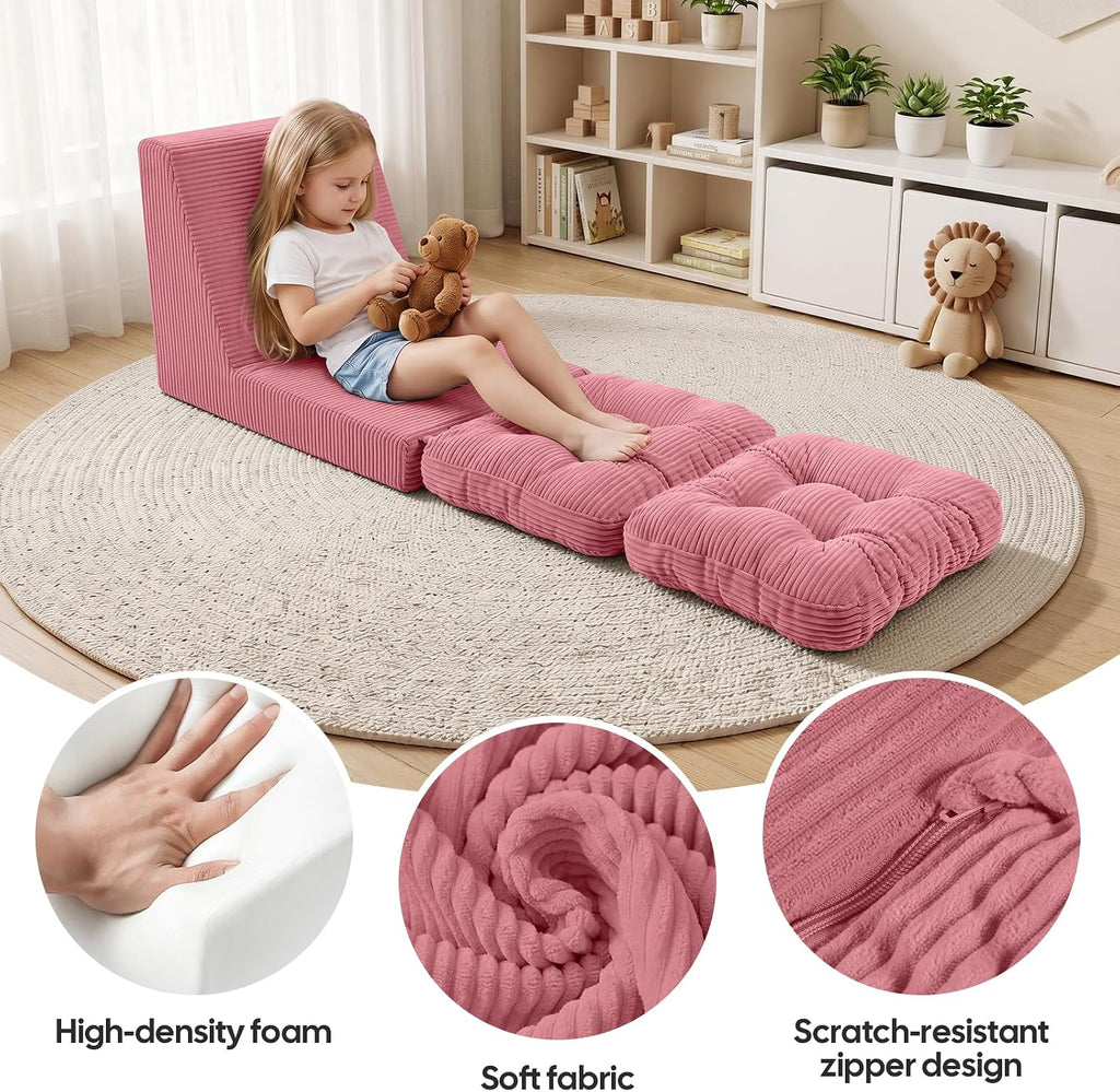 COMAX Bean Bag Chairs for Kids, 3-in-1 Foldable Kids Sofa Couch