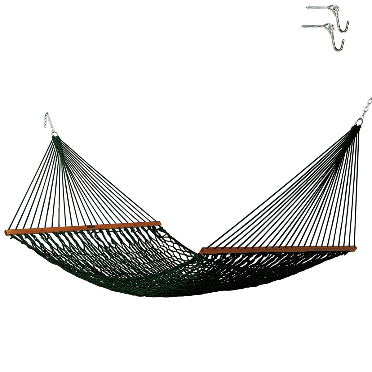 Original Pawleys Island Deluxe Oatmeal DuraCord Rope Hammock – 13 ft. x 60 in., 2-Person, 450 lb Capacity, Oak Spreader Bar, Zinc-Plated Hardware, Handcrafted in the USA