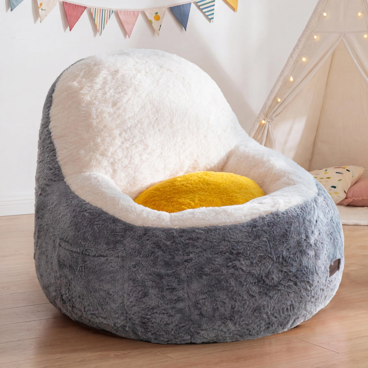 MAXYOYO Bean Bag Chair for Kids, Avocado-Shaped Faux Fur Chair