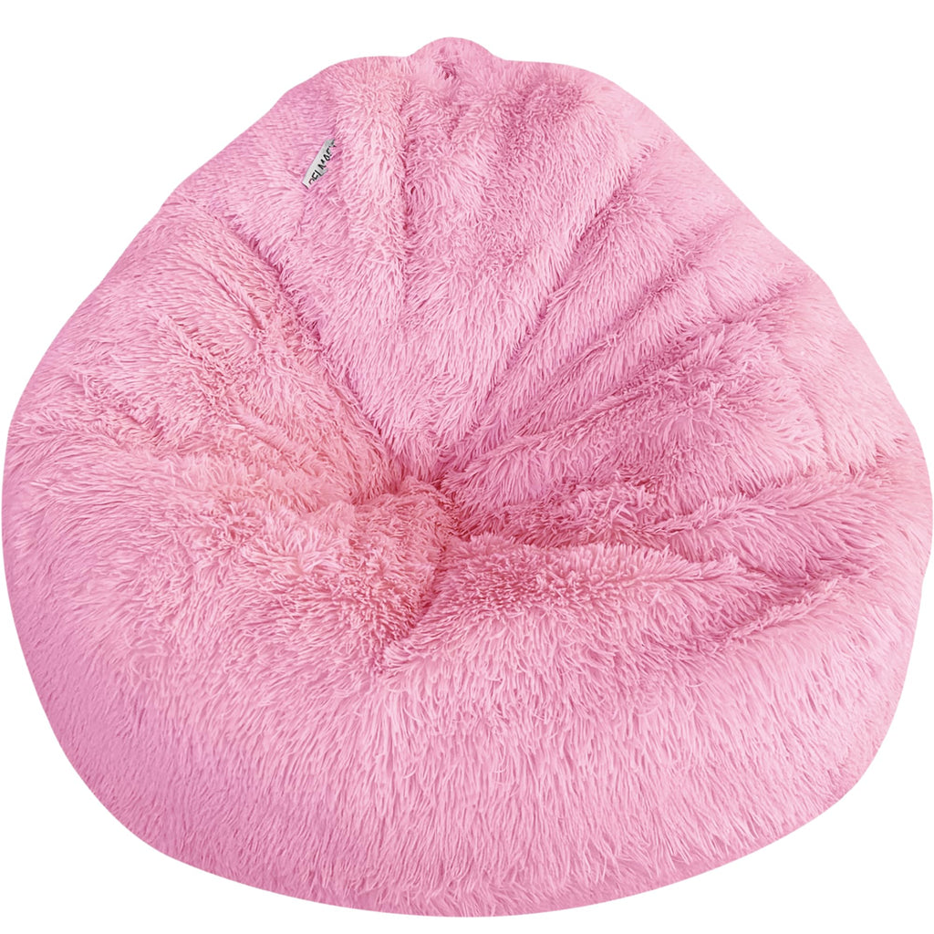 Bean Bag Stuffed Animal Storage Chair Cover (No Filler) for Kids and Adults. Extra Large Bird's Nest Beanbag Memory Foam Soft Premium (Navy Blue, 3 ft (Cover Only))
