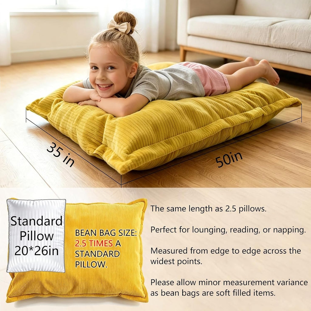 YuppieLife 3-in-1 Kids Bean Bag Sofa Bed – Cozy Floor Chair for Reading