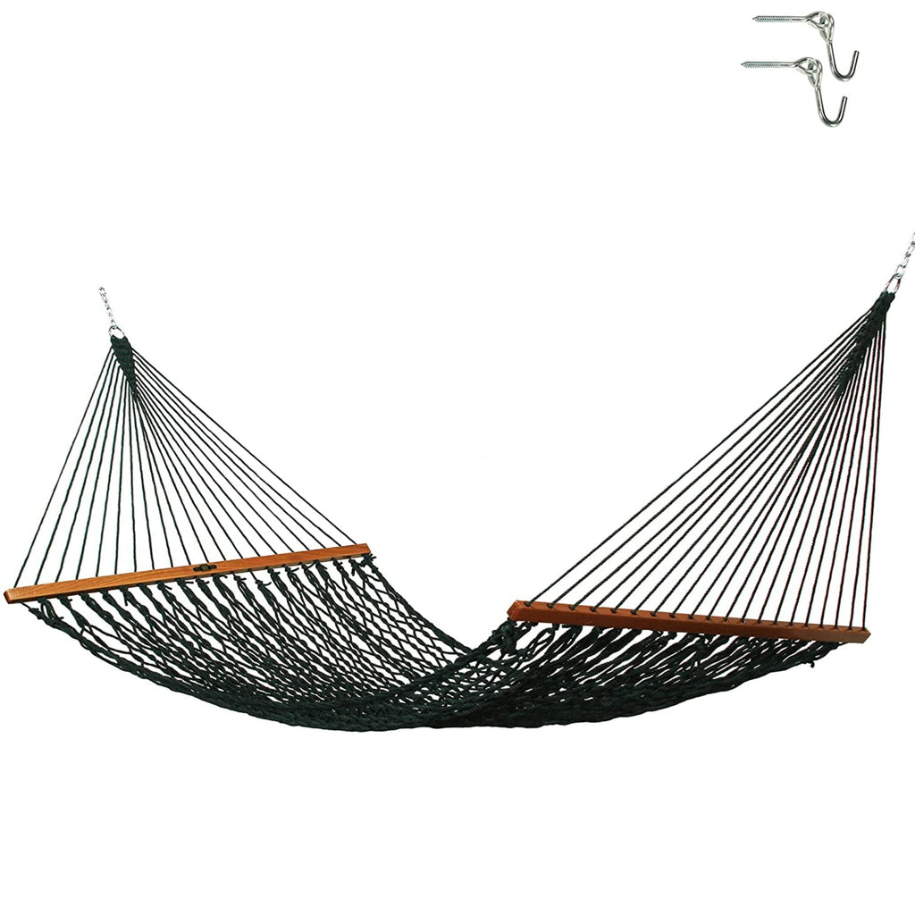 Original Pawleys Island Single Oatmeal DuraCord Rope Hammock – 12 ft. x 50 in., 1-Person, 450 lb Capacity, Oak Spreader Bar, Zinc-Plated Hardware, Handcrafted in the USA
