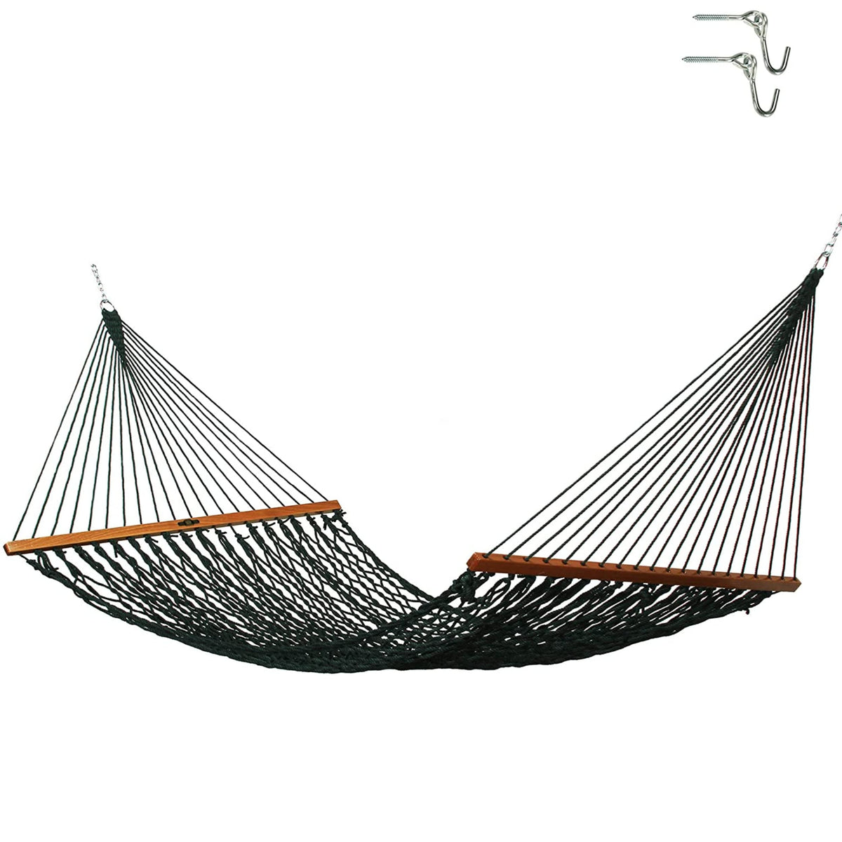 Original Pawleys Island Single Oatmeal DuraCord Rope Hammock – 12 ft. x 50 in., 1-Person, 450 lb Capacity, Oak Spreader Bar, Zinc-Plated Hardware, Handcrafted in the USA