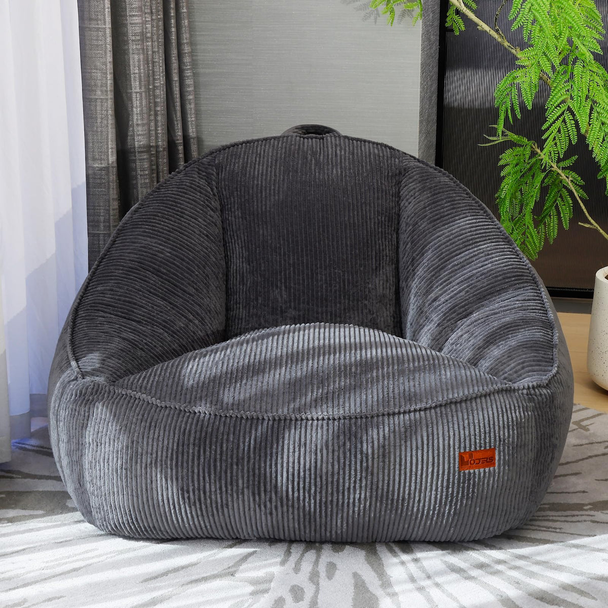 Bean Bag Chair, Cozy Fluffy Beanbag Chairs with Filler for Teens and Kids, Floor Lazy Sofa for Living Room Gaming & Reading (S-Darkgrey)