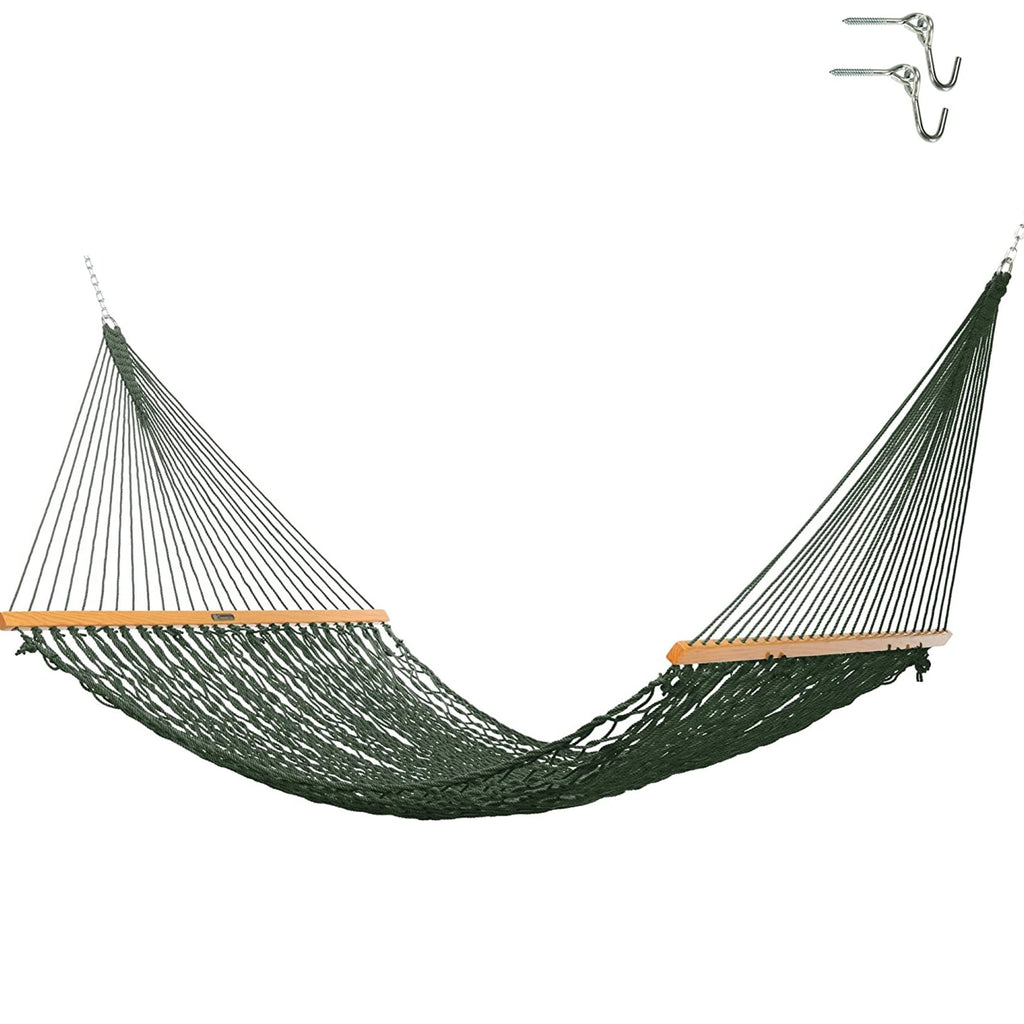 Original Pawleys Island Deluxe Oatmeal DuraCord Rope Hammock – 13 ft. x 65 in, 2-Person, 450 lb Capacity, Oak Spreader Bar, Zinc-Plated Hardware, Handcrafted in the USA