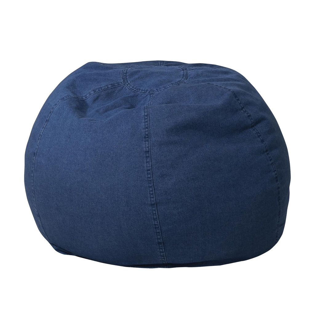 Flash Furniture Faux Sherpa Small Refillable Bean Bag Chair, Natural